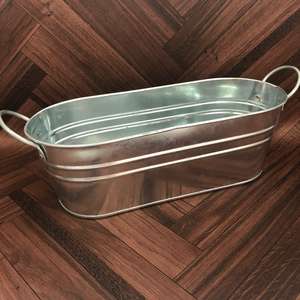 Bac à plantes multifonctionnel en métal galvanisé, seau à glace ovale pour boissons avec poignées latérales, acier de qualité commerciale, bac à plantes de jardin - Product Image 1