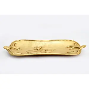 ถาดตกแต่งโต๊ะสไตล์โมเดิร์น ถาดตกแต่งโต๊ะกลางสุดหรู แจกันอะลูมิเนียมลายนูน ผลิตโดย Zahid Exports - Product Image 2