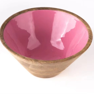 ชามไม้พิมพ์ลายเคลือบเป็นมิตรกับสิ่งแวดล้อมชิ้นส่วนตกแต่งทำด้วยมือสำหรับขนมผลไม้และของแห้ง-เครื่องล้างจานปรับแต่งได้ - Product Image 1