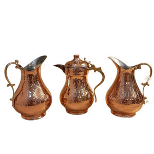 Thiết lập của 2 uống Đồng Jug với Brass xử lý chất lượng hàng đầu đồng <span class=keywords><strong>Pitcher</strong></span> cho khách sạn và nhà hàng Bộ đồ ăn nước Jug - Product Image 1