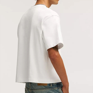 Camisetas Boxy Fit de alta calidad para hombre, 100% algodón, 220 gramos de peso, ajuste holgado, Impresión de logotipo personalizado, servicio OEM sólido - Product Image 2