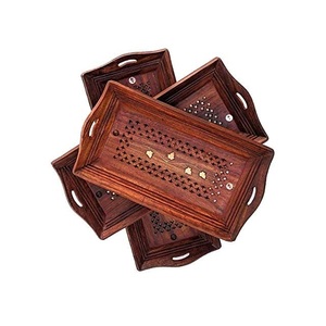 Bandeja de madera de diseño personalizado con diseño de acabado pintado, bandeja de servicio, decoración del hogar, decoración de Hotel y restaurante, bandeja de decoración de diseño - Product Image 5