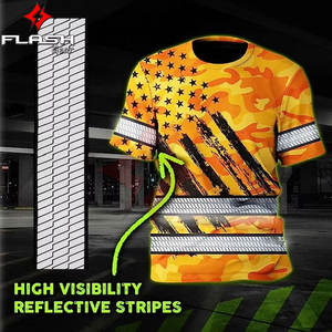 Camisa Impermeable de Alta Visibilidad con Diseño de Calavera, ANSI Clase 1, para Hombre, Reflectante, con Logotipo Personalizado, Ropa de Trabajo, Patriótica, para Corredores - Product Image 3