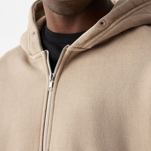 Sweat à capuche zippé pour homme en molleton bouclette de polyester tricoté, anti-plis, épais, avec logo de marque personnalisé imprimé, pour l'extérieur, vente directe - Product Image 4