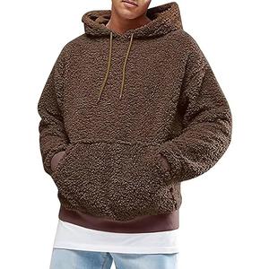 Sweat à capuche en polaire vierge épaisse et épaisse avec logo personnalisé hiver sans cordon de serrage sweat à capuche Sherpa Ninja vente en gros - Product Image 1