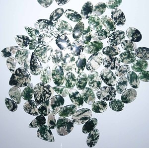 AAA + meilleur cabochon d'agate de mousse verte naturelle de haute qualité pierre précieuse de quartz en vrac pour la fabrication de bijoux en forme de mélange - Product Image 5