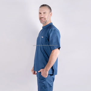 Uniformes de enfermera de hospital de alta calidad Impresión en relieve OEM Médico Scrubs Vietnam XL Tamaño Manga corta Spandex Estiramiento al por mayor - Product Image 2