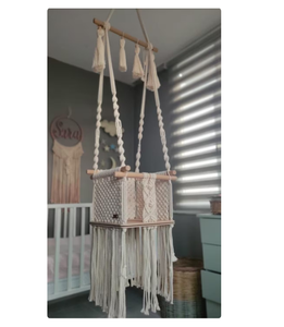 macrame children's <b>swing</b> DYAED COTTON HANDMADE NATURAL Baby <b>Swing</b> Set Style Color baby bedside sleeper - Product Image 3