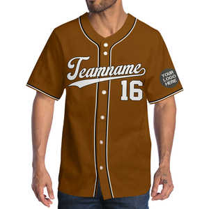 Nouveau maillot de baseball marron personnalisé pour hommes femmes modèle de jeunesse VR3 vêtements de sport respirants avec logo imprimé nom et numéro - Product Image 5