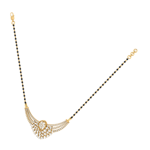 Conjunto de Mangalsutra de Plata de Ley Chapada en Oro con Cadena Ajustable de 43 cm, Piedras de Circonita Cúbica, Joyería Fina de 8.0 g - Product Image 2