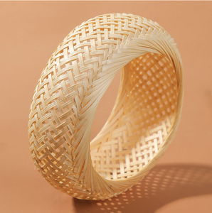 Simple Bohemian Eco-friendly Lightweight Summer Rattan Geometric <b>Cuff</b> for <b>Bracelet</b> Women's Beauty <b>Fashion</b> Gift Made in Vietnam - Product Image 4