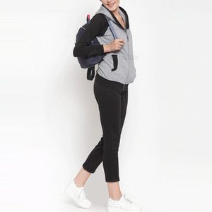 Women's Customizable 100% Cotton Tracksuit <b>Set</b> Stand Collar Solid Casual <b>Knitting</b> Breathable Quick Dry Workout Running One <b>Set</b> - Product Image 2