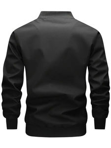 Chaqueta Bomber de cuero negro para hombre más vendida, chaqueta Safari personalizable de alta calidad, chaquetas impermeables con cierre de cremallera - Product Image 5