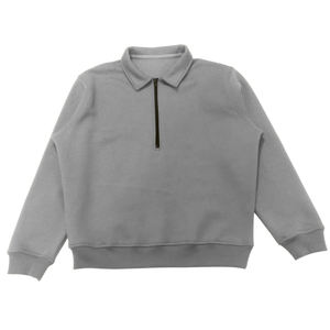 Sweat-shirt décontracté pour homme en molleton 100% coton, couleur unie, col montant, demi-zip, respirant, avec poches, manches longues, idéal pour l'hiver (OEM) - Product Image 3