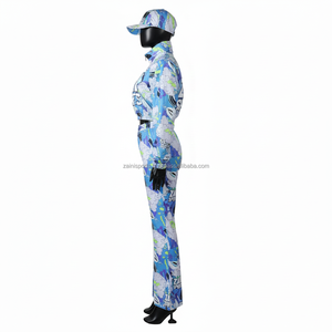 Conjunto de Chaqueta Cortavientos Ligera de Poliéster para Mujer, Diseño Vibrante en Azul y Verde, Sublimación con Logotipo Personalizado, Tallas Grandes - Product Image 3