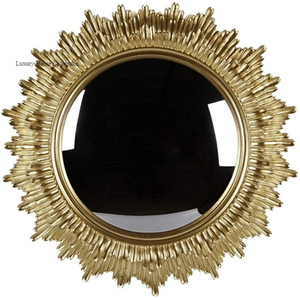 Vintage Design Metal <b>Wall</b> <b>Mirror</b> Gold Color Unique Style Durable Frame Decorations <b>for</b> Living Room and Bathroom and Vanity - Product Image 1