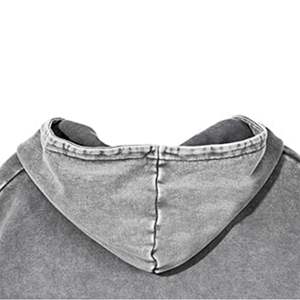 Sudadera con capucha unisex lavada con ácido de lana sólida personalizada 100% algodón para la temporada de invierno - Product Image 5