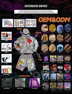 Por encargo Streetwear Sweatsuit Heavyweight 500 GSM Logotipo personalizado Pantalla impresa Full Zip Hoodie Flare Sweatsuit 100% algodón - Product Image 6