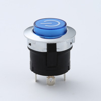 Bouton poussoir 25mm 3 broches bouton de commutation à clé ronde interrupteur rouge vert bleu bande lumineuse autobloquante réinitialisation NO