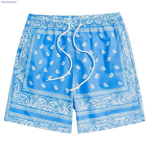 Shorts pour hommes grande taille hommes cordon taille Paisley imprimé été Shorts de plage Shorts pour hommes - Product Image 3