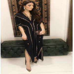Robes Abaya Kaftan de maternité en velours, longueur ras du sol, coupe trapèze, tenue musulmane, nouvelle robe traditionnelle, toutes tailles, ajustement parfait, facile à porter - Product Image 1
