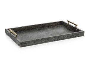 Bandeja de servicio de cuero de forma Rectangular decorativa para mesa de centro hogar sala de estar y oficina bandeja de cuero artículo de uso de servicio - Product Image 6