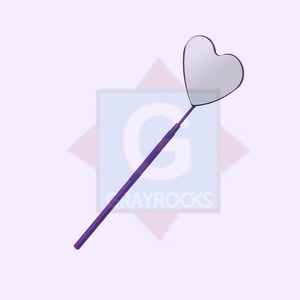 Nouvel arrivage Miroir à cils en forme de cœur Miroir de test à la main en acier inoxydable Outils d'extension de cils Miroir à cils - Product Image 1