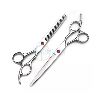 Juego de tijeras para el cuidado de mascotas de alta calidad de 3 piezas, tijeras de corte de pelo de acero inoxidable con asas de acero, cuchillas rectas afiladas - Product Image 2