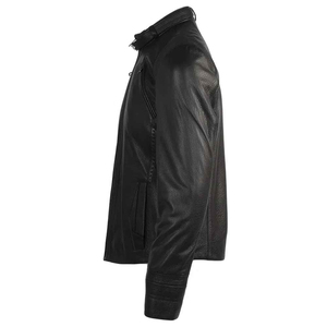 Veste en cuir pour homme de haute qualité, col montant, grande taille, logo sur le devant, imperméable, respirante, pour usage extérieur - Product Image 3