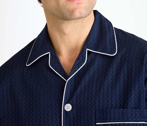 Pijama informal de algodón 100% de alta calidad para hombre, Conjunto de pijama de dos piezas de manga larga, ropa de dormir, ropa de dormir OEM, diseño personalizado al por mayor - Product Image 4