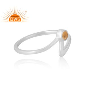 แหวนพลอยซิทรีนธรรมชาติทำจากเงินสเตอริง925ได้รับความนิยมเครื่องประดับตามสั่งสำหรับเป็นของขวัญสำหรับผู้หญิง - Product Image 4