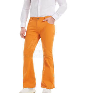 Pantalones acampanados de corte clásico para hombre, pantalones de pierna ancha de mezcla de algodón transpirable para todas las estaciones, pantalones acampanados para hombre - Product Image 3