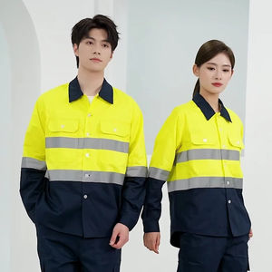 เสื้อแจ็คเก็ตทำงานแบบมีซิป น้ำหนักเบา สะท้อนแสง สำหรับฤดูร้อน ชุดยูนิฟอร์มโรงงานแบบมองเห็นได้ชัดเจน พร้อมโลโก้สั่งทำ ระบายอากาศได้ดี - Product Image 1