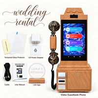 Protecteur d'écran en verre trempé gratuit, Téléphone de mariage avec livre d'or vidéo 64 Go 1080p pour location de mariage