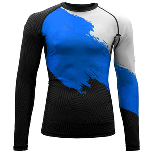 Rashguard de nailon con estampado personalizado unisex al por mayor, manga larga, nuevo diseño sublimado, protección solar, MMA, logotipo personalizado, tela para hombre - Product Image 1