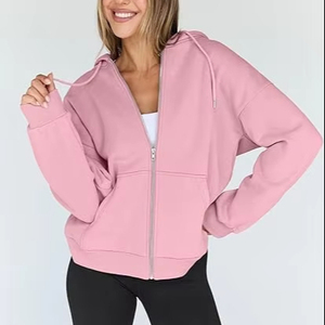 Sweat à capuche zippé pour femme Oversized Cozy Look Men Zip Up Hoodie Heavyweight Cotton Blend - Product Image 1