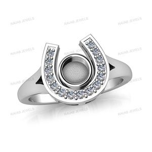 Anillo de recuerdo con bisel de eternidad de Plata de Ley 925, zapato de caballo redondo de 5mm con CZ, buena suerte, leche materna, bonito regalo, joyería para mujer - Product Image 4