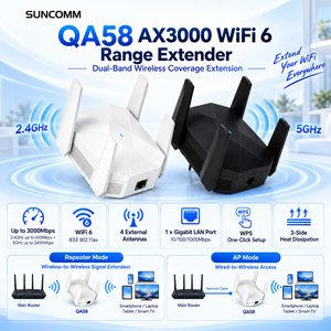 Répéteur <span class=keywords><strong>WiFi</strong></span> Intérieur Longue Portée AX3000 avec Port Gigabit <span class=keywords><strong>Ethernet</strong></span>, Répéteur de Signal Double Bande 2.4GHz/5GHz - Product Image 1