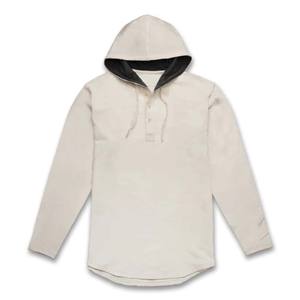 Jersey de algodón orgánico 100%, Sudadera con capucha unisex para hombre, dobladillo redondo blanco - Product Image 1