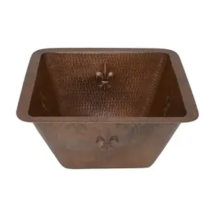 Fregadero de baño de cobre pulido antiguo personalizado de alta demanda Exterior de metal hecho a mano para hoteles y villas - Product Image 2