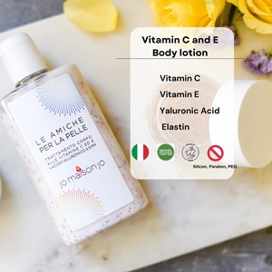 Exfoliante hidratante e iluminador de rutina de belleza corporal + gel de baño corporal de leche de burro + emulsión corporal de vitamina C y E hecha en Italia - Product Image 4