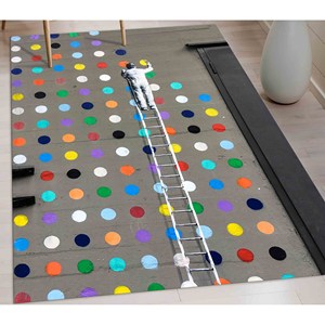 Tapis coloré à pois de Banksy : Art graffiti, décoration moderne pour la maison, tapis en chenille - Product Image 2