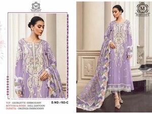 Moderno diseñador de moda indio paquistaní de lino de algodón Georgette Salwar traje con Dupatta PARA LA VENTA DE EXPORTACIÓN DE LA India - Product Image 5