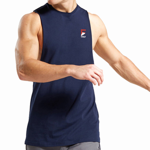 100% coton Spandex hommes gilet de gymnastique séchage rapide décontracté entraînement Singlet confortable tricoté débardeur pour courir Fitness personnalisé - Product Image 1