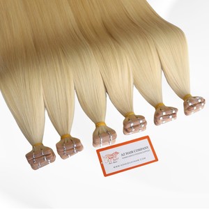 Extensions de cheveux humains à bandes adhésives AZ Hair Company, blond clair # 613ash Remy Fusion Full Ends Single - Product Image 4