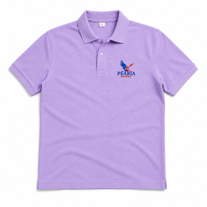 Polo pour homme en coton 100% violet à manches courtes, col boutonné, décontracté, pour le golf, le travail, logo personnalisé, uniforme - Product Image 5