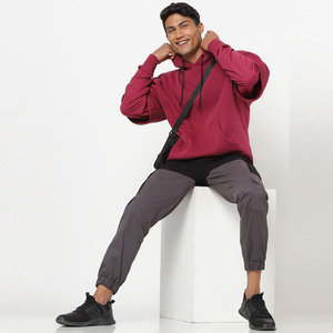 Men's 100% Cotton Fleece Long Sleeved Pullover <b>String</b> Hoodie Custom Printed Solid Oversized Loose <b>Hoodies</b> Winter - Product Image 2