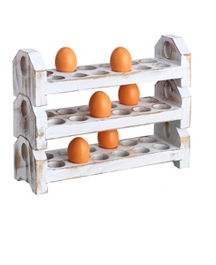 Porte-oeufs en bois empilable comptoir trous support pour plateau en bois frais ferme rustique deviled oeuf stockage - Product Image 1