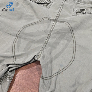 Pantalon cargo en toile extensible formel pour homme, taille mi-haute, grande taille, léger, uni, logo personnalisé, 100% coton, séchage rapide - Product Image 4
