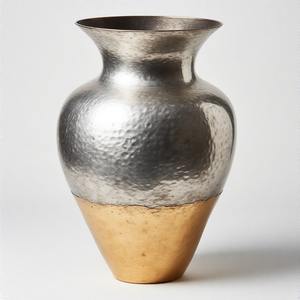 CrownLeaf <b>Decorative</b> <b>Vase</b> Opulent Grace <b>Tall</b> Bronze Finish Designer Metal <b>Vase</b> Exquisite Handcrafted Accent for Home <b>Decor</b> - Product Image 1